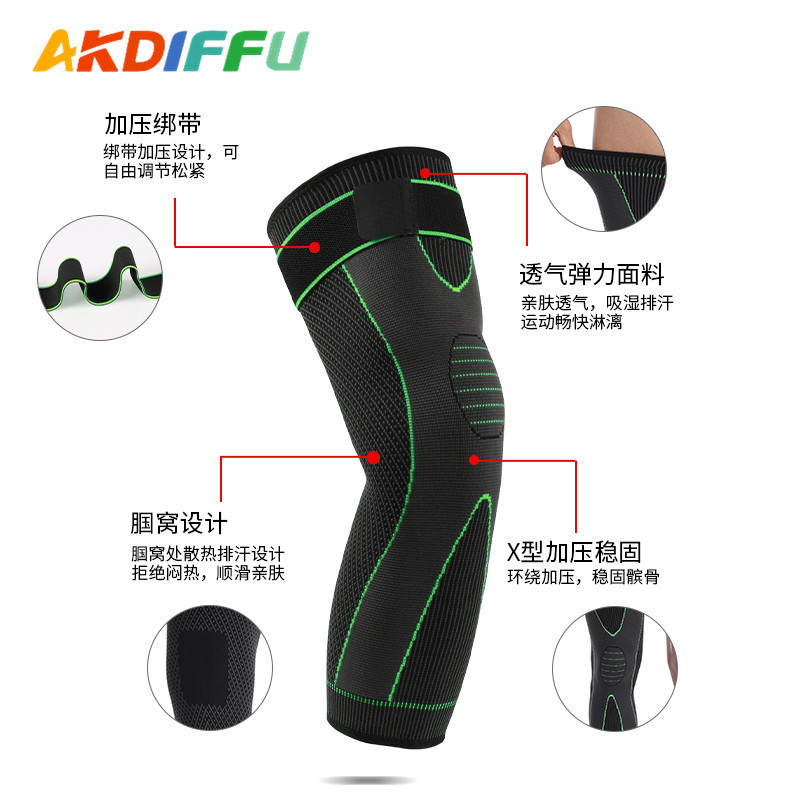 Verano largo de punto de rótula aire acondicionado habitación delgada rótula bádminton Baloncesto de punto alargado de nylon rótula Deportes