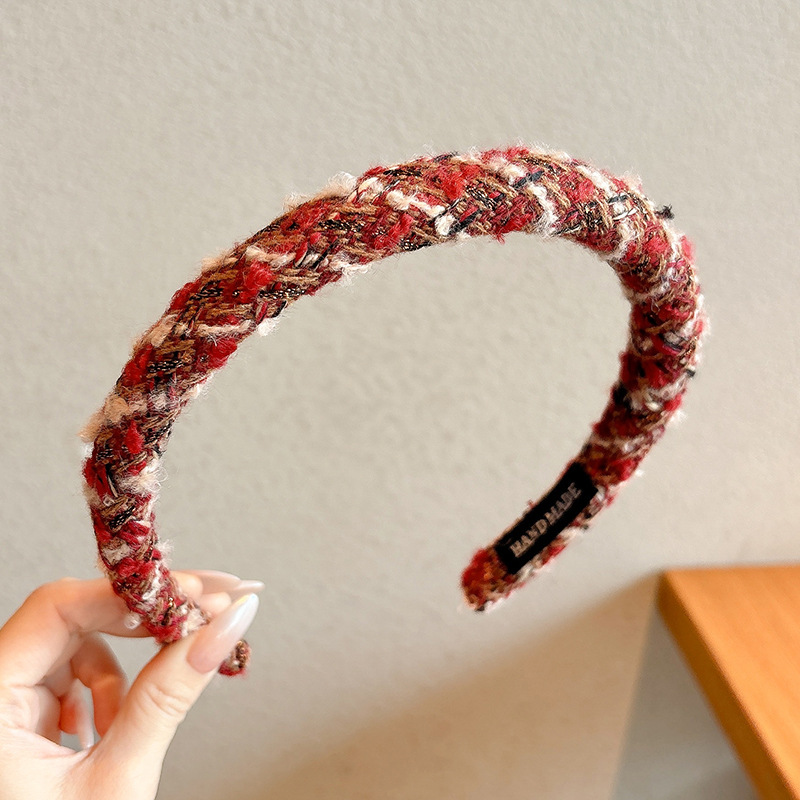 Diadema roja de Año Nuevo para mujer 2026, diadema moderna de alta calidad para otoño e invierno, diadema para lavarse la cara, horquilla para el cabello, accesorio para el cabello estilo Chanel image 17