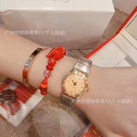 热销欧家星座系列新款太阳纹字面土豪金色盘石英精钢男女同款批发