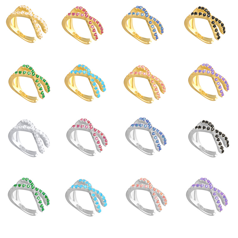 Plating Design 1 Piece 925 Sterling Silver Geometric Ear Cuffs