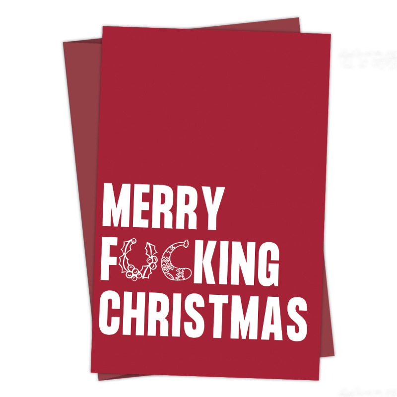 Temu人気クリスマスカード封筒付きクロスボーダーお笑い面白い文字カード祝日祝福カード|undefined