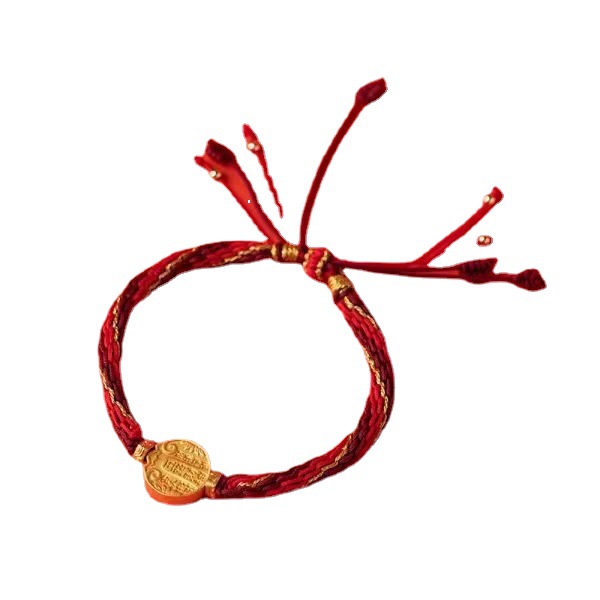 Dios de la riqueza de cinco vías pulsera de cuerda roja Semana de la moda de Milán femenina Xiao Zhan mismo estilo nudo de diamante Xizango pulsera tejida año de nacimiento