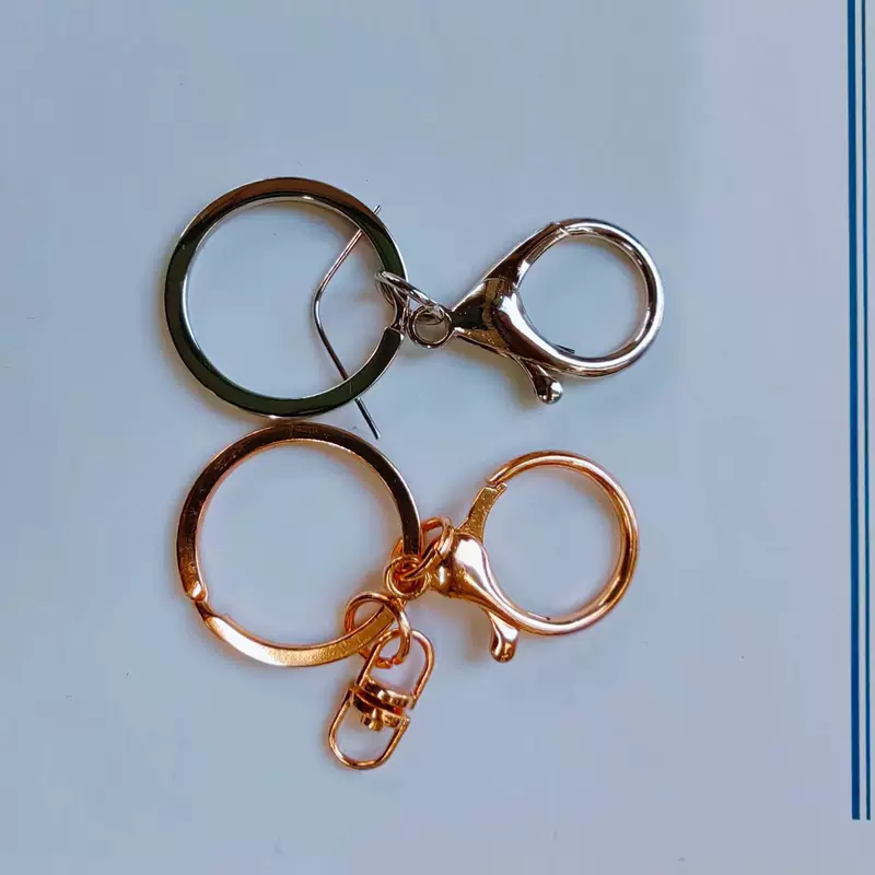 Set, golden keychain, fresh accessory, 3 piece set, DIY