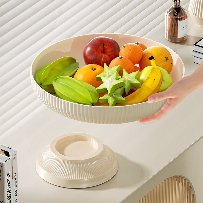 Sala de estar doméstica 2024 nueva mesa de té de alto valor, bandeja de frutas, bandeja de frutas secas de alta calidad, bandeja de drenaje de lujo ligera