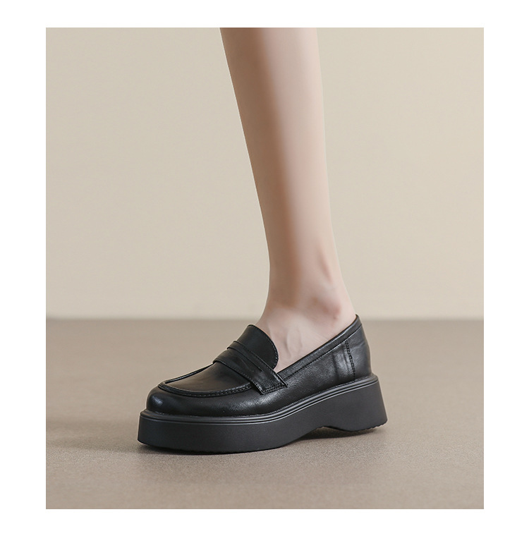 Retro Damen Loafers Im Britischen Stil Mit Dicker Sohle_voghion.com
