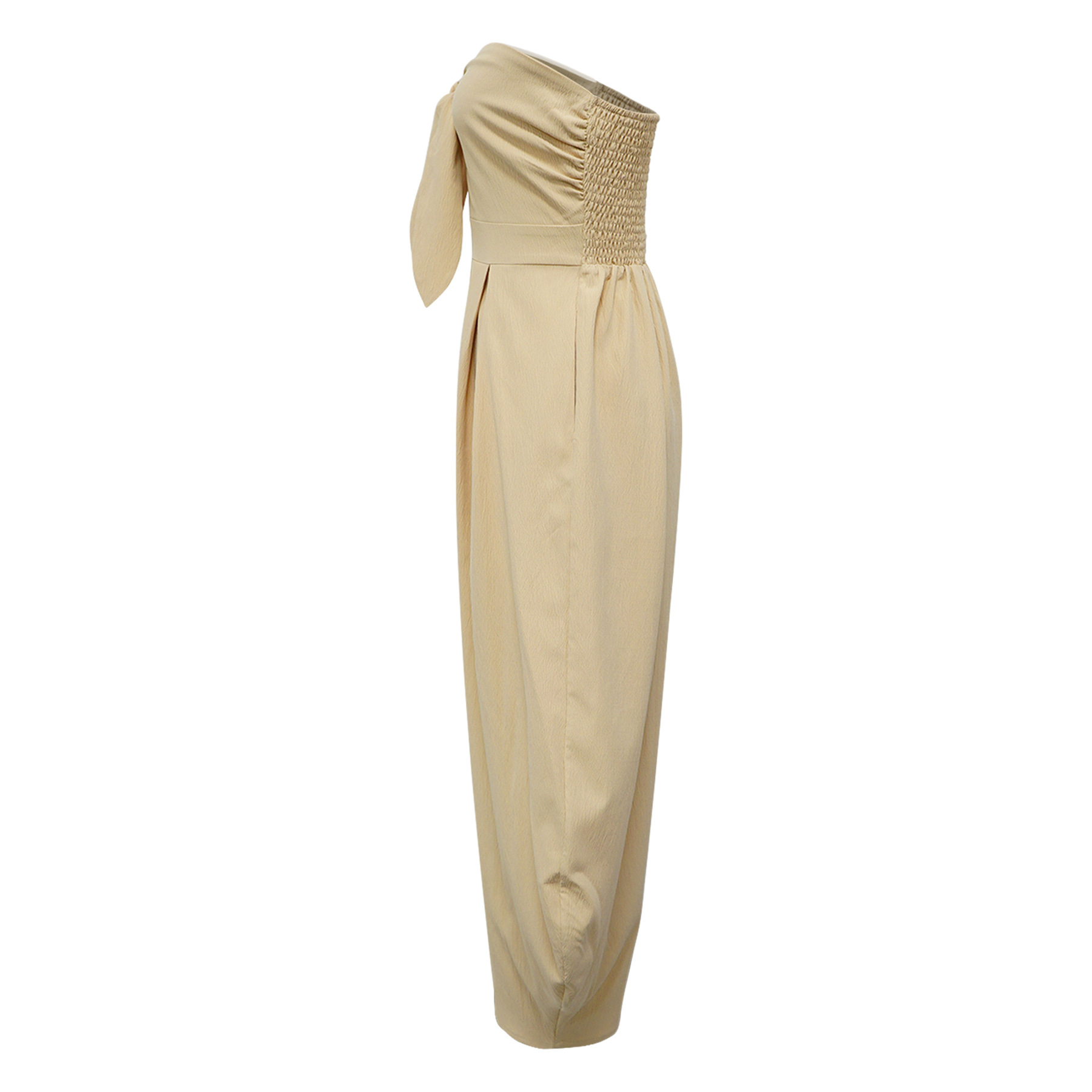 Sexy Damen-Jumpsuit mit Bandeau-Ausschnitt, einfarbig, Sommer, Neu, Direktvertrieb_voghion.com