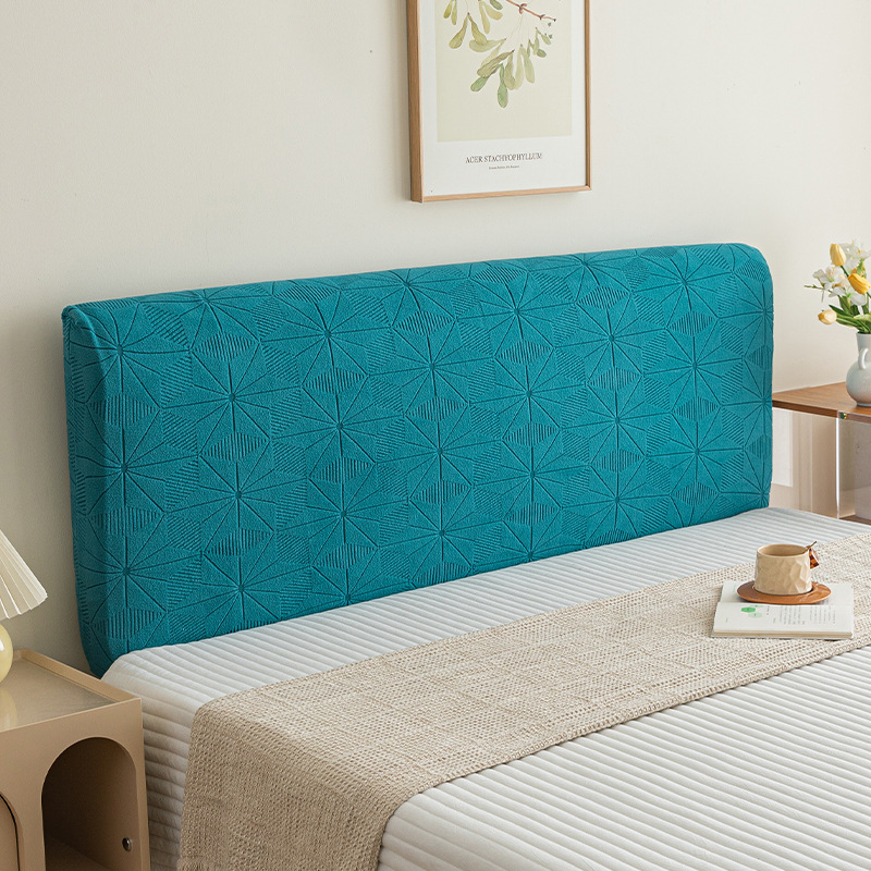 Funda de Cabecera de Terciopelo Jacquard Transfronteriza, Cubre Cabecera Completo, Suave, Antipolvo, Personalizable, Protector de Respaldo de Cama Elástico