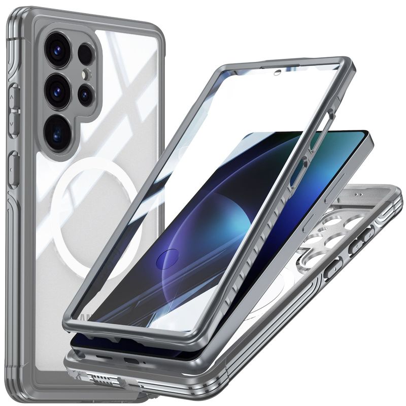 Samsung s25ultra 携帯電話ケース 9H ガラス 360° 全面保護 落下防止 衝撃吸収 傷防止 磁気充電対応ケース|undefined