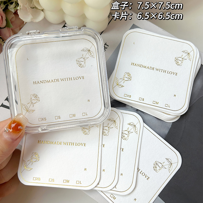 Rose bronzing wear nail card custom logo rounded art paper nail background cardboard display cardboard