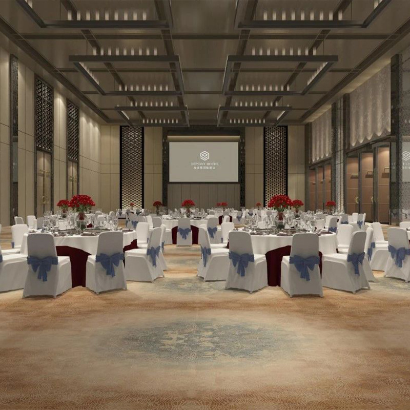 Hotel piso sala de reuniones alfombra Akmin resistente al fuego impresión sucia alfombra comercial salón de baile personalizado