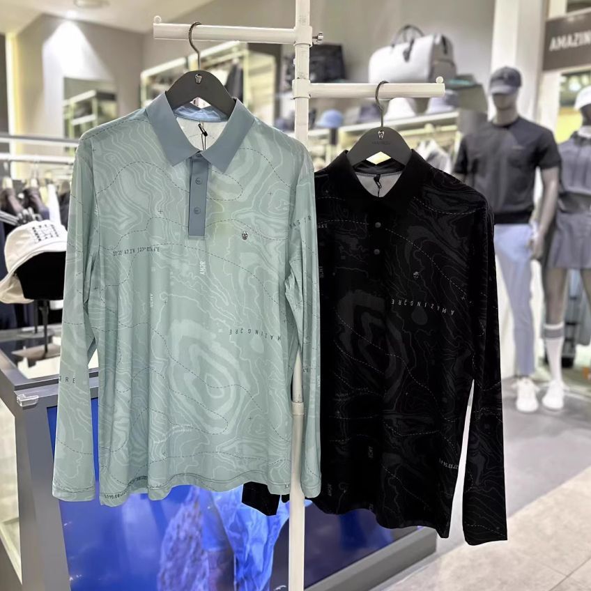 South Korea Golf 24 Summer Men's New Outdoor Sports Casual Long Sleeves Top Thin Breathable Slimming