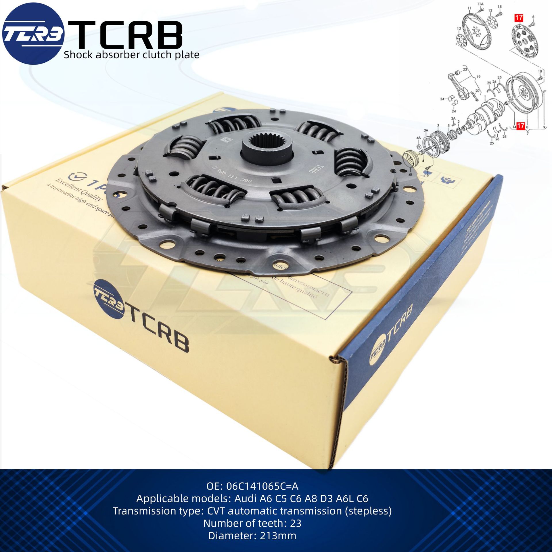 TCRB 06C141065C clutch disc is suitable for A4-A8-C606C 141 065 C clutch disc