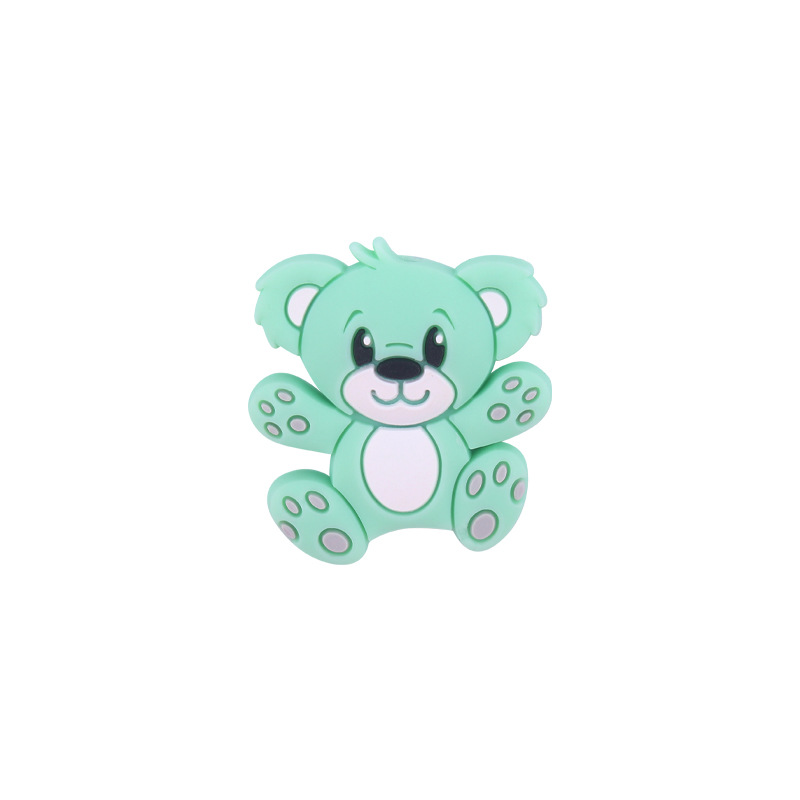 Bebé de dibujos animados animal silicona oso mordedor bebé DIY chupete cadena pulsera accesorios juguete