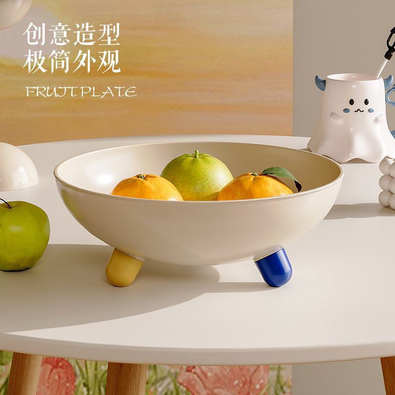 バウハウスデザイン风家庭用プラスチックフルーツプレート高级感お茶何点目フルーツプレート収纳おやつキャンディープレート|undefined