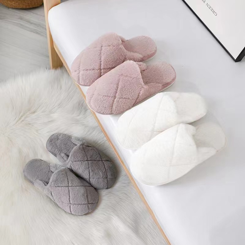 New cute women's thick and warm winter plush home slippers_voghion.com