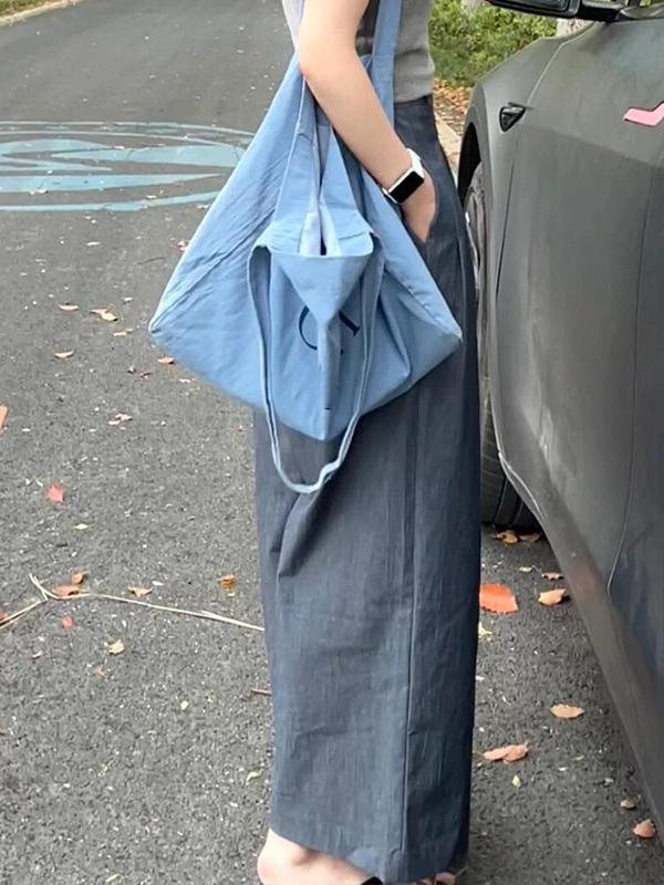 捡漏~牛X货 巨炸裂！小众感深灰色显瘦百搭压褶阔腿裤女2025百搭|undefined
