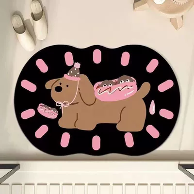 Door Mat Bathroom Shower Room | Avtomobil döşəmə paspasları - donut-pink-puppy-4060cm-diatom-mud-small-size