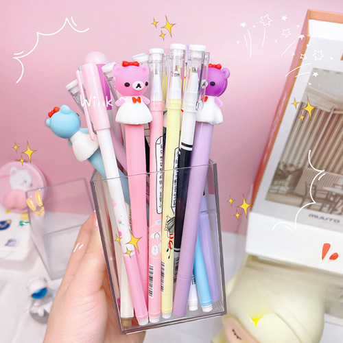 Korean Creative Transparent Pen Holder, Simple and Cute Girl's Desk Organizer, Adorable Stationery Storage, Student Ins Style
