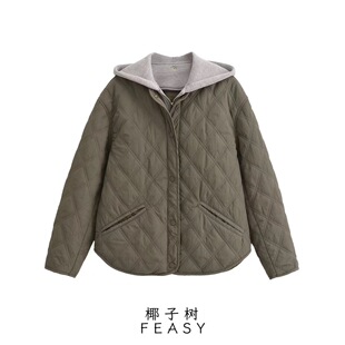 Amazon cross-border foreign trade European and American women's 2024 autumn and winter new street fashion hooded cotton-padded jacket jacket jacket