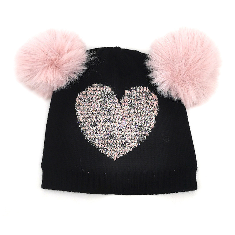 Girl's Cute Heart Shape Plush Eaveless Wool Cap display picture 6