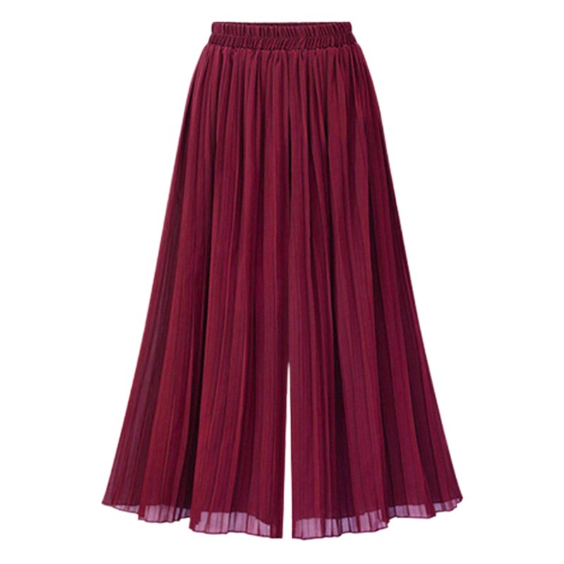 6092 # verano nuevo tamaño extra grande gasa plisada playa culottes para regordeta niñas sueltos adelgazamiento temperamento pantalones de pierna ancha para mujeres
