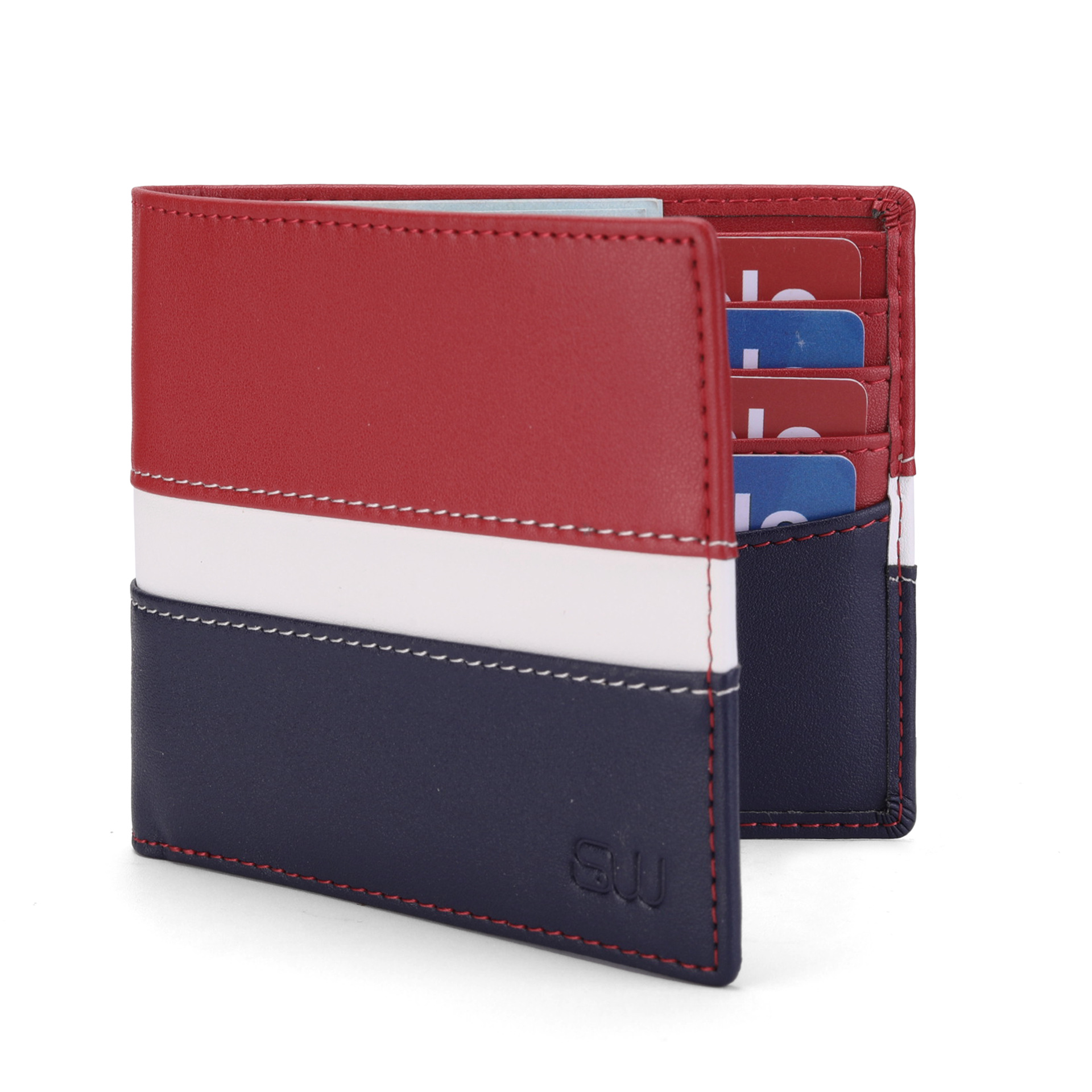 Cartera a juego de color creativa simple transfronteriza para hombres con múltiples tarjetas, monedero antirrobo de tres pliegues, billetera corta para hombres de negocios