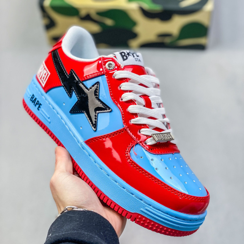 純正 BAPE パテントレザースニーカー猿頭光沢カジュアルシューズ安逸猿カップルストリート AF1 Sta スニーカー|undefined