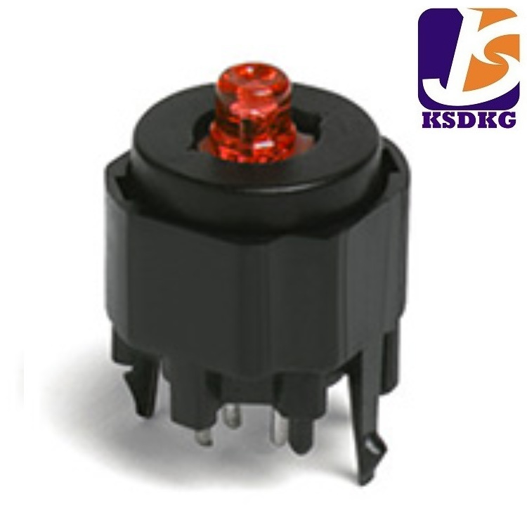 厂家直供 圆形轻触开关 红色灯 插板式轻触开关