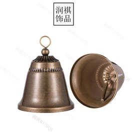 青古铜色圣诞喇叭开口加厚特质铁铃装圣诞树饰品挂件宠物铃铛配饰