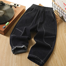 童装休闲裤外贸男童中大童镰刀裤版型立体包腰工艺中大童P牛仔裤