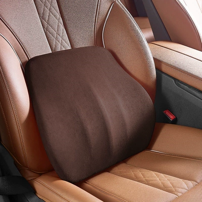 headrest U-shaped pillow suede, Headrest - single-waist-support-brown