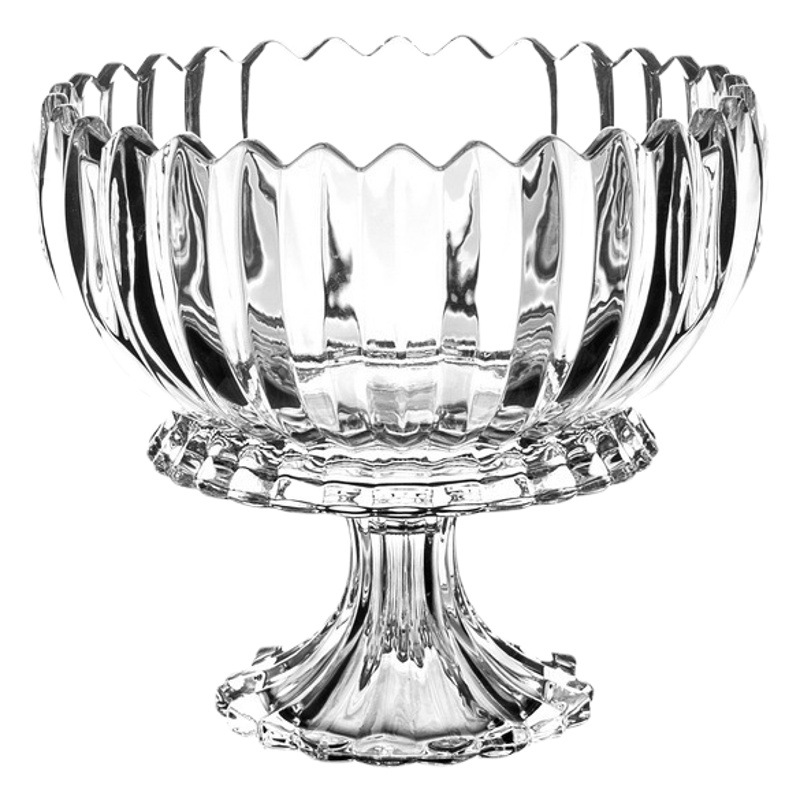 Luz de lujo de cristal plato de fruta KTV Hotel pierna alta grande tazón de fruta seca plato de aperitivos tazón de caramelo Cubo de fruta a rayas