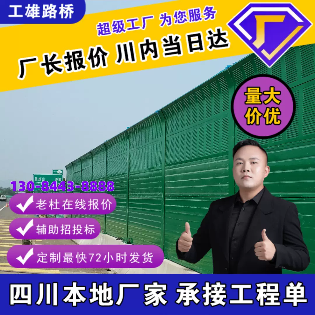 高速声屏障桥梁高架降噪声屏障厂家金属隔音道路铁路镀锌板钢丝网