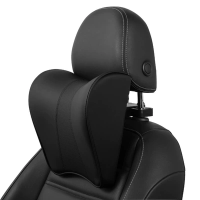 Adjustable mechanical car neck pillow neck pillow memory cotton car headrest car neck pillow car interior supplies (Headrest) - pvc-leather-black-increased-thickening-neck-and-shoulder-integrated