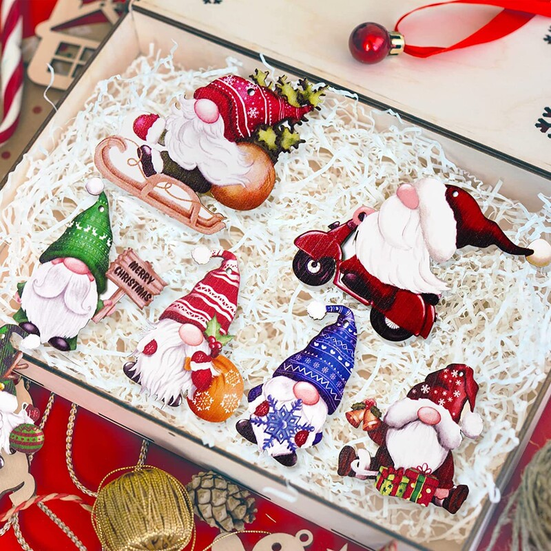 外国貿易クリスマスドワーフ木製吊り下げ装飾品クリスマスツリー装飾ドワーフサンタクロース人形木製吊り下げ装飾品|undefined