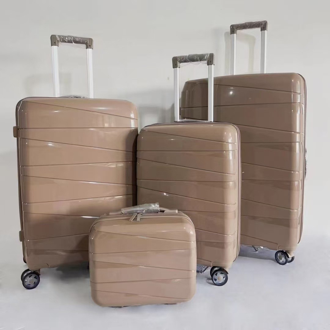 Procesamiento personalizado de comercio exterior trolley case de embarque de rueda universal marca personalizada tres piezas maleta de fábrica