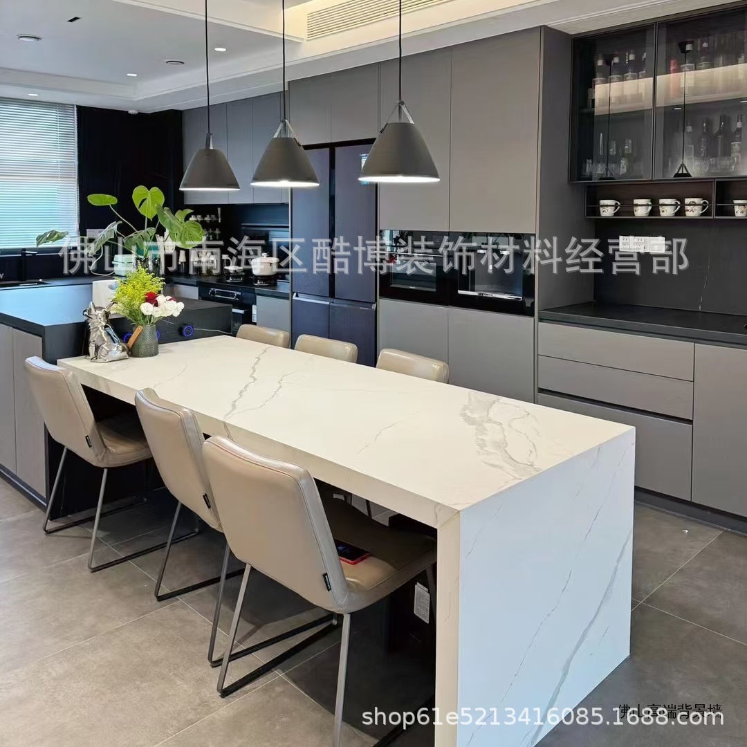 Slate Island Table, Tea Table, Dining Table, Integrated Dining Table, Simple Office Desk, Coffee Table, Island Table, Dining Table, Convertible into a Round Table