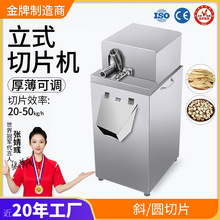 大祥立式切片机根茎类中药材切药机小型不锈钢削片机人参鹿茸切割