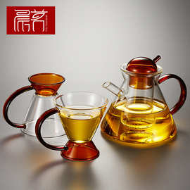 北欧茶壶过滤冲茶壶法式玻璃茶具套装家用网红茶泡茶器水果花茶壶