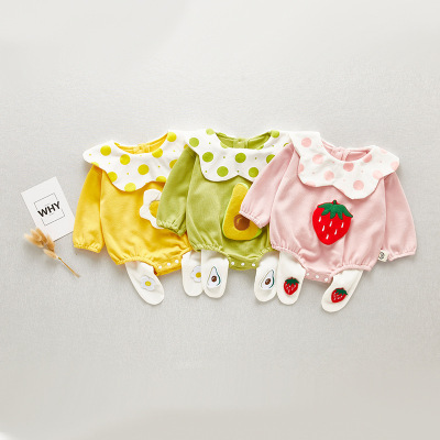baby clothes suit spring and autumn New products Romper pure cotton baby one-piece garment Long sleeve baby triangle Climbing clothes suit