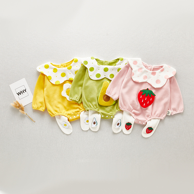 baby clothes suit spring and autumn New products Romper pure cotton baby one-piece garment Long sleeve baby triangle Climbing clothes suit
