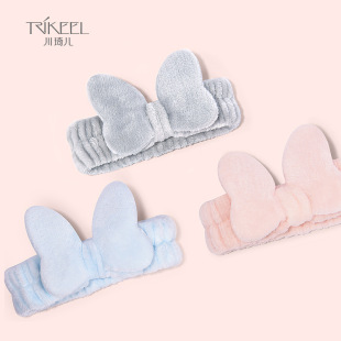 Chuan Qi Er Coral Fleece Hair Band Women's Face Wash Hair Band Internet Celebrity Makeup Hair Band Bow Headwear Student Hair Band