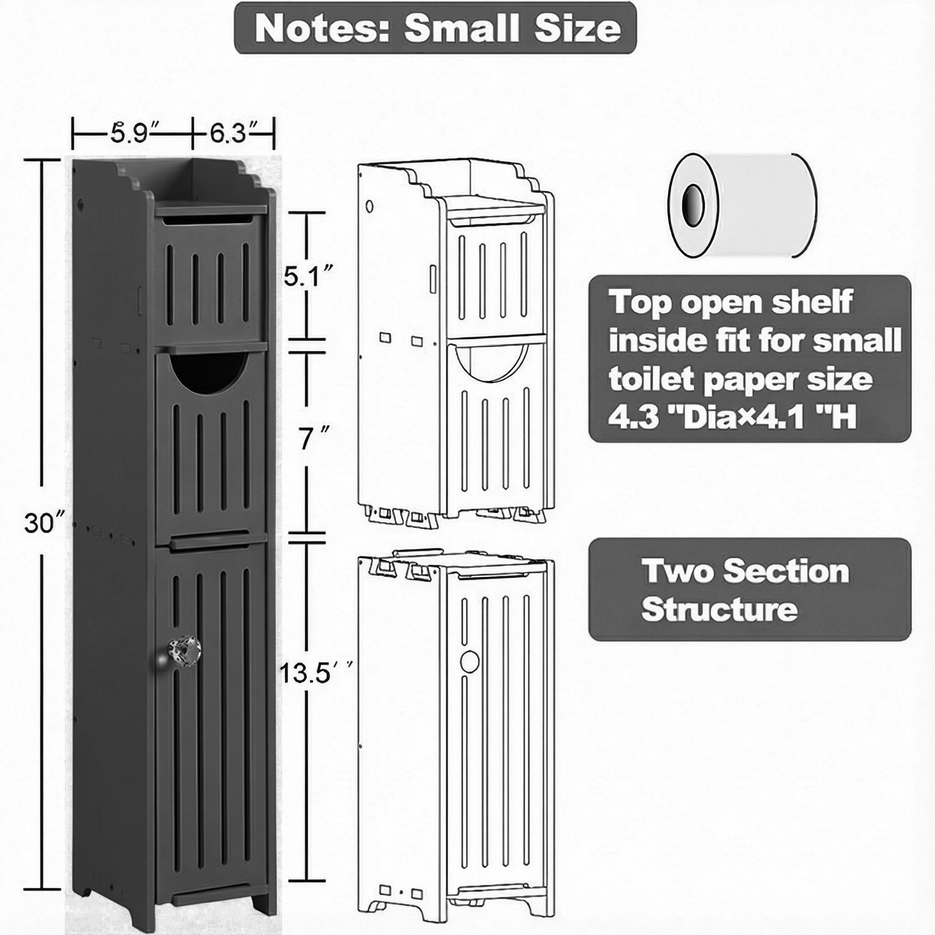 Estante de almacenamiento de baño, estante de almacenamiento de inodoro, estante de almacenamiento de múltiples capas de piso de cosméticos, gabinete de almacenamiento estrecho