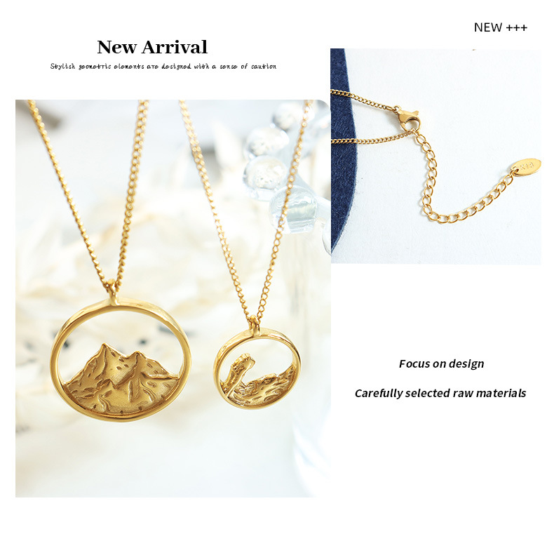 Fashion Geometric Titanium Steel Plating Pendant Necklace