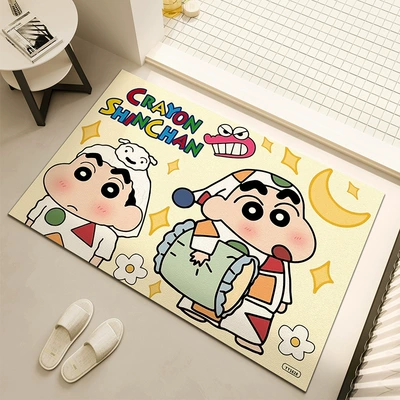 Cartoon Cute Crayon Shin-Chan New Diatom Mud Floor Mat Bathroom Toilet Door Absorbent Non-Slip Quick-Drying Foot Mat (Avtomobil döşəmə paspasları) - cute-little-bear-4060cm-new-diatom-mud