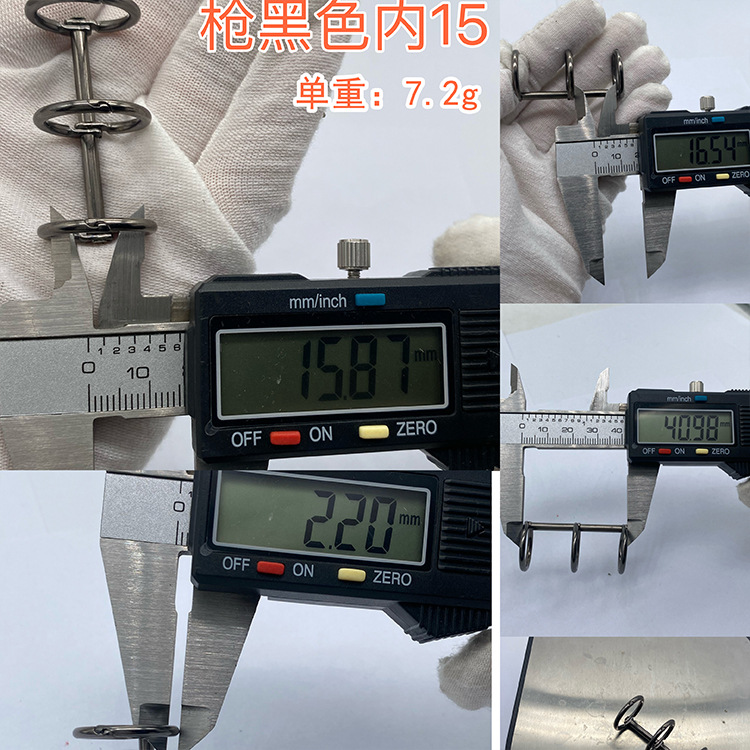 Anillo de páginas sueltas de 3 orificios encuadernados de Yiwang Anillo de calendario de escritorio de apertura desmontable dorado Anillo de páginas sueltas de tres orificios de metal multicolor