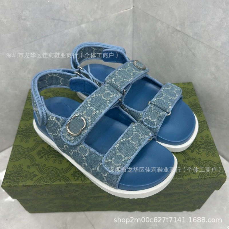 G семья пресбиопия липучка сандалии женский 2024 новый маленький ароматный ветер толстый дно римский ретро повседневная фабрика прямой поставки