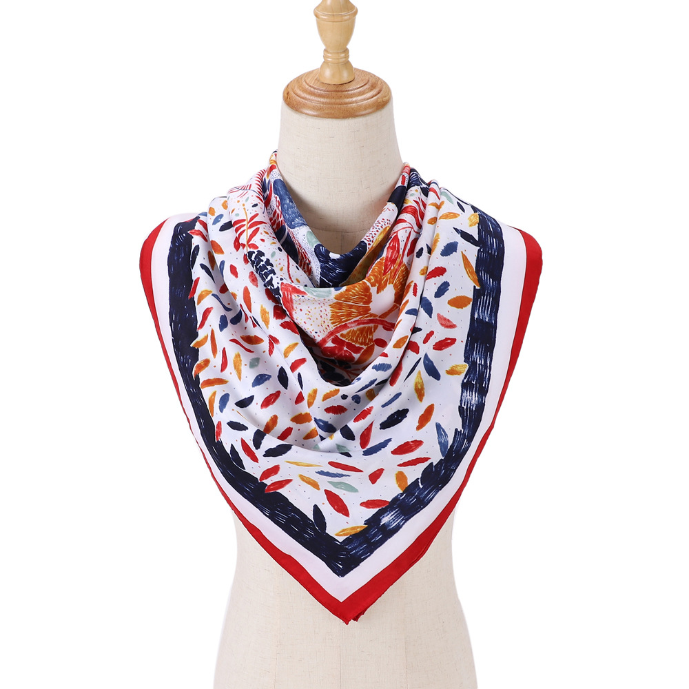 83g Weight Silk Scarf Classification Holiday, Street Occasion Twill Material Color Block Pattern Spring&Summer Season Women's Gender Elegant, Basic, Simple Style Style Women's Elegant Basic Simple Style Color Block Twill Silk Scarf 14