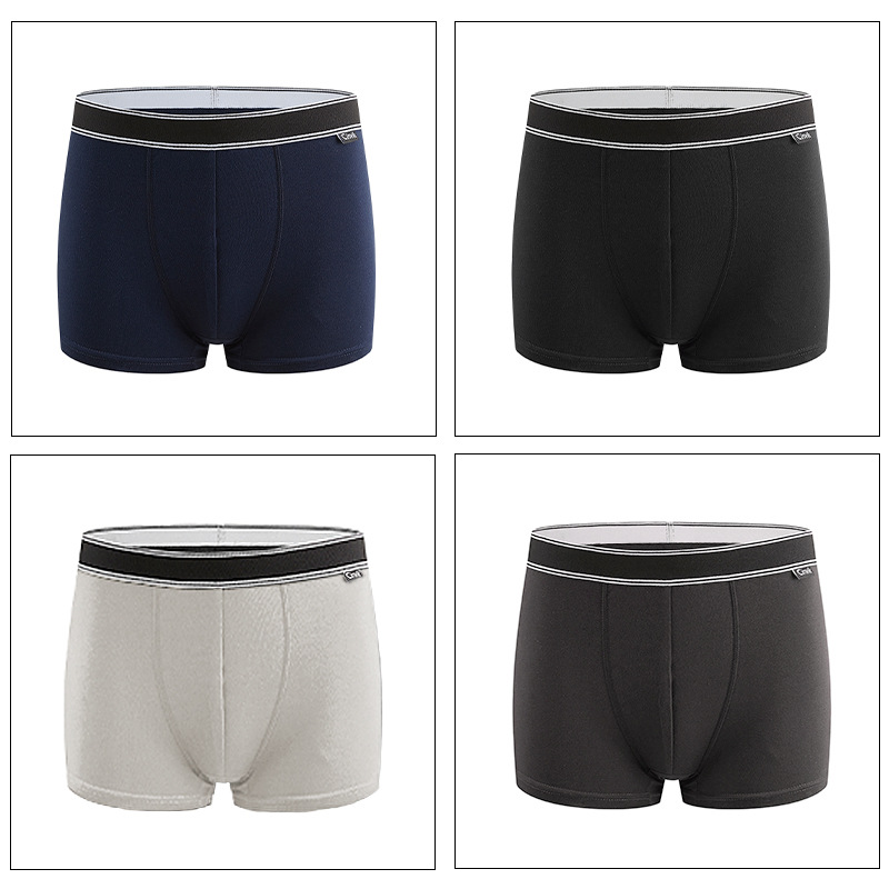男士內褲潮牌日系男簡裝棉質中腰平角褲四角褲透氣男短內褲頭條紋