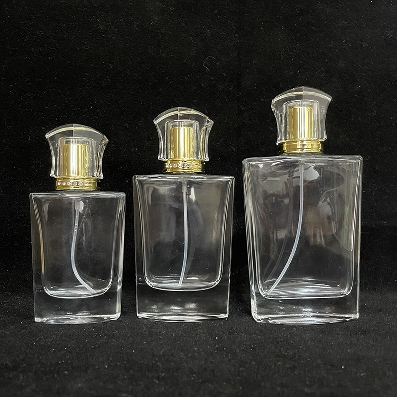 现货30ml50ml100ml 高档水晶盖螺口玻璃香水瓶化妆品分装喷雾空瓶